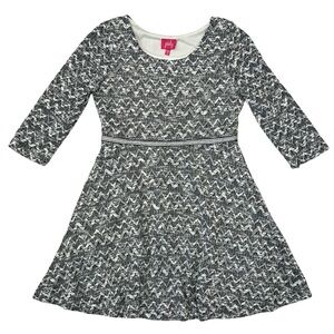 Pinky Girls Size 10 Dress Black White Chevron Lined